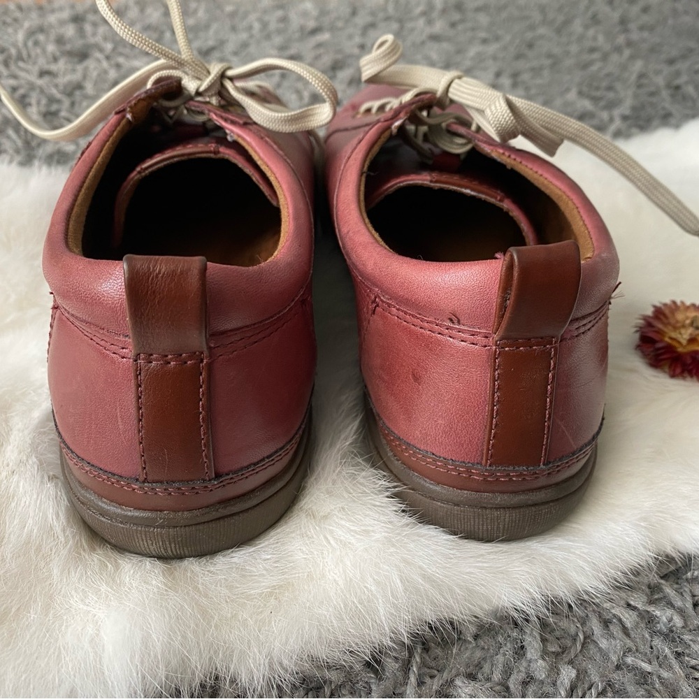 Cobb Hill Red Leather Women's Sneakers - Picture 5 of 9